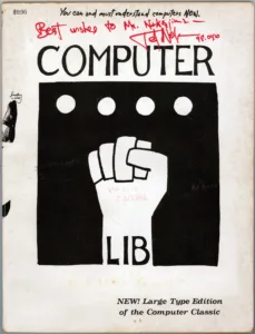 西順一郎先生が1981-1-13WCCFで買って帰ったテッド・ネルソン氏の「COMPUTER LIB（コンピュータリブ）」